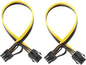 6 Pin Female to 8 Pin (6+2) Male PCIe GPU Power Adapter Cable, PCI Express Graphics Card Power Supply Cable for Computer, Pack of 2 6 Pin Female to 8 Pin (6+2) Male PCIe GPU Power Adapter Cable, PCI Express Graphics Card Power Supply Cable for Computer, Pack of 2