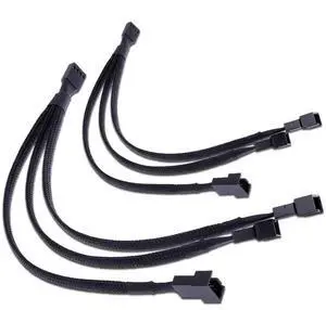 10 Inches PWM Fan Splitter Cable, 1 to 3 4 Pin Sleeved Braided Y Splitter, PC Fan Extension Power Converter Cable for Computer Case, Pack of 2 10 Inches PWM Fan Splitter Cable, 1 to 3 4 Pin Sleeved Braided Y Splitter, PC Fan Extension Power Converter Cable for Computer Case, Pack of 2
