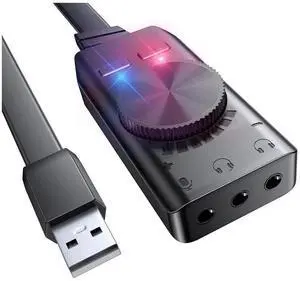 BENGOO Virtual 7.1 USB External Sound Card Adapter, USB to 3.5mm AUX & Microphone Jack Stereo Audio Converter for Gaming Headset, PS4 Laptop Desktop Windows Mac Linux Plug and Play BENGOO Virtual 7.1 USB External Sound Card Adapter, USB to 3.5mm AUX & Microphone Jack Stereo Audio Converter for Gaming Headset, PS4 Laptop Desktop Windows Mac Linux Plug and Play