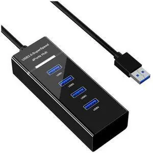 eokCXOY 4 Ports USB 3.0 Hub, High Speed 1 to 4 USB Splitter Multi-Port Expansion Hub Adapter for Desktop PC, Laptop, Notebook eokCXOY 4 Ports USB 3.0 Hub, High Speed 1 to 4 USB Splitter Multi-Port Expansion Hub Adapter for Desktop PC, Laptop, Notebook