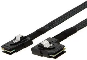3FT Mini SAS Cable SFF-8087 to SFF-8087, Straight to Right Angle High Speed Data Cable for SAS RAID Controllers, Server Backplanes 3FT Mini SAS Cable SFF-8087 to SFF-8087, Straight to Right Angle High Speed Data Cable for SAS RAID Controllers, Server Backplanes