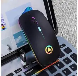 2.4GHz Wireless Rechargeable RGB Optical Mouse, Cordless USB Computer Mice for PC and Laptop 2.4GHz Wireless Rechargeable RGB Optical Mouse, Cordless USB Computer Mice for PC and Laptop