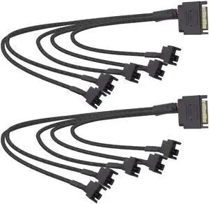15 Pin SATA to 5 x 3 Pin/4 Pin Fan Splitter Power Cable 27cm, SATA to PC Case Cooling Fan Adapter, 12V Fan Power Splitter, 2 Pack 15 Pin SATA to 5 x 3 Pin/4 Pin Fan Splitter Power Cable 27cm, SATA to PC Case Cooling Fan Adapter, 12V Fan Power Splitter, 2 Pack