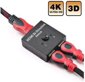 Bi-Directional HDMI Switch 4K, 2 Ports HDMI Switcher 2x1 /1x2, No External Power Needed, Supports 4K Ultra HD, 3D, 1080P for PS4, Xbox, Fire Stick, Roku Bi-Directional HDMI Switch 4K, 2 Ports HDMI Switcher 2x1 /1x2, No External Power Needed, Supports 4K Ultra HD, 3D, 1080P for PS4, Xbox, Fire Stick, Roku