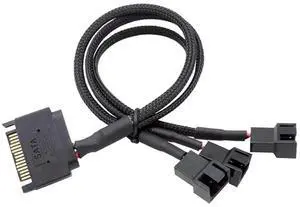 15 Pin SATA to 3/4 Pin PC Case Fan Power Splitter Cable, 1 to 3 Fan Adapter Extension Cord 10.6 Inch (27cm), 12V SATA Fan Power Converter 15 Pin SATA to 3/4 Pin PC Case Fan Power Splitter Cable, 1 to 3 Fan Adapter Extension Cord 10.6 Inch (27cm), 12V SATA Fan Power Converter
