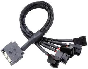 15 Pin SATA to 3/4 Pin PC Case Fan Splitter Cable, 1 to 5 12V Fan Power Adapter Extension Cord 10.6 Inch (27cm) 15 Pin SATA to 3/4 Pin PC Case Fan Splitter Cable, 1 to 5 12V Fan Power Adapter Extension Cord 10.6 Inch (27cm)