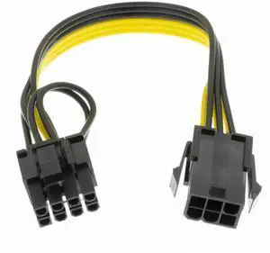 6 Pin Female to 8 Pin Male GPU Power Supply Cable, 8.6 Inch / 22CM Graphics Card Auxiliary Power Cord for Desktop Gaming PC 6 Pin Female to 8 Pin Male GPU Power Supply Cable, 8.6 Inch / 22CM Graphics Card Auxiliary Power Cord for Desktop Gaming PC