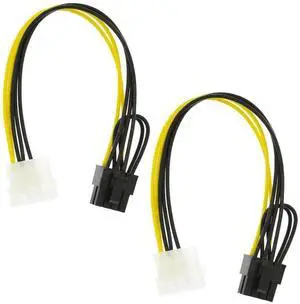 2 Packs 4 Pin Molex to 8 Pin (6+2Pin) GPU Power Cable 8.6Inch 22cm, Molex 4P to PCIe 6+2 Pin Graphics Card Power Adapter Cord for Desktop Gaming Video Card Hardware Upgrade 2 Packs 4 Pin Molex to 8 Pin (6+2Pin) GPU Power Cable 8.6Inch 22cm, Molex 4P to PCIe 6+2 Pin Graphics Card Power Adapter Cord for Desktop Gaming Video Card Hardware Upgrade