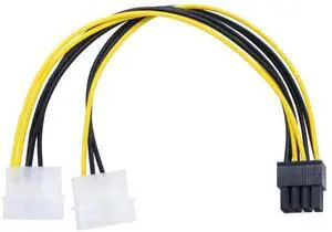 Dual 4 Pin Molex to ATX 8 Pin GPU Power Supply Cable 8.6 Inch 22cm, Two Molex 4P to PCIe 8Pin Graphics Card Power Adapter Cord for Desktop Gaming Video Card PC Hardware Upgrade Dual 4 Pin Molex to ATX 8 Pin GPU Power Supply Cable 8.6 Inch 22cm, Two Molex 4P to PCIe 8Pin Graphics Card Power Adapter Cord for Desktop Gaming Video Card PC Hardware Upgrade