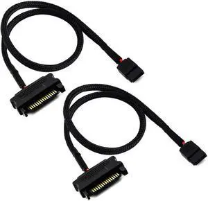 2 Pack 20 Inch SATA 15-Pin Male to 6-Pin Slimline Sleeved Power Adapter Cable, SATA 15Pin to Slimline 6Pin Power Converter Cord for Slim CD DVD Optical Drive, Compatible with Dell HP Lenovo ASUS Acer 2 Pack 20 Inch SATA 15-Pin Male to 6-Pin Slimline Sleeved Power Adapter Cable, SATA 15Pin to Slimline 6Pin Power Converter Cord for Slim CD DVD Optical Drive, Compatible with Dell HP Lenovo ASUS Acer