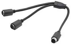 PS/2 Y Splitter Cable, 6 Pin Mini DIN Male to Dual PS/2 Female Ports, 30cm PS2 Splitter Cord for Connecting PS/2 Keyboard and Mouse Simultaneously on Desktop Computer PS/2 Y Splitter Cable, 6 Pin Mini DIN Male to Dual PS/2 Female Ports, 30cm PS2 Splitter Cord for Connecting PS/2 Keyboard and Mouse Simultaneously on Desktop Computer