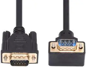 3.3FT 90 Degree Up Angled VGA RGB Cable, Up Right Angle VGA Male to Straight Male Video Cord, 3COAX+6C Shielded Wire for PC, Computer Monitor, Laptop, Projector, Industrial Display, 1 Meter VGA Extens 3.3FT 90 Degree Up Angled VGA RGB Cable, Up Right Angle VGA Male to Straight Male Video Cord, 3COAX+6C Shielded Wire for PC, Computer Monitor, Laptop, Projector, Industrial Display, 1 Meter VGA Extens