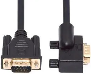 3.3FT 90 Degree Left Angled VGA RGB Cable, Left Right Angle VGA Male to Straight Male Video Cord, 3COAX+6C Shielded Wiring for PC, Computer Monitor, Laptop, Projector, Industrial Display, 1 Meter VGA 3.3FT 90 Degree Left Angled VGA RGB Cable, Left Right Angle VGA Male to Straight Male Video Cord, 3COAX+6C Shielded Wiring for PC, Computer Monitor, Laptop, Projector, Industrial Display, 1 Meter VGA