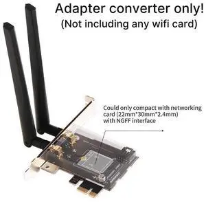 FV-102 M.2 2230 Key A+E to PCI-E Wireless Adapter, NGFF M.2 WiFi Bluetooth Converter Card, Supports WiFi 6E AX210, WiFi 6 AX200, 9260, 8265, MT7921K, Compatible with PCIe X1/X4/X8/X16 Desktop Slots FV-102 M.2 2230 Key A+E to PCI-E Wireless Adapter, NGFF M.2 WiFi Bluetooth Converter Card, Supports WiFi 6E AX210, WiFi 6 AX200, 9260, 8265, MT7921K, Compatible with PCIe X1/X4/X8/X16 Desktop Slots