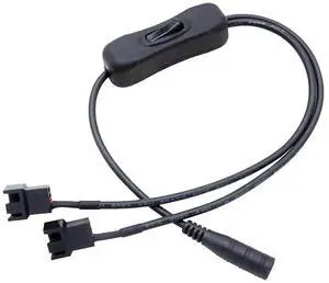 15.7 Inch DC Power Plug to Dual 3/4-Pin PC Fan Power Adapter Cable with ON/OFF Switch, DC Jack to Twin 3Pin/4Pin Connector Power Cord for Computer Cooling Fans 15.7 Inch DC Power Plug to Dual 3/4-Pin PC Fan Power Adapter Cable with ON/OFF Switch, DC Jack to Twin 3Pin/4Pin Connector Power Cord for Computer Cooling Fans
