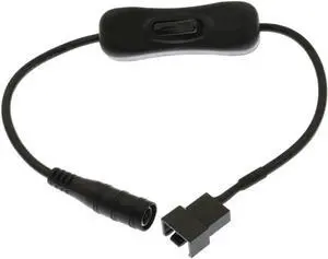 11.8 Inch DC Power Plug to 3/4-Pin PC Fan Power Adapter Cable with ON/OFF Switch, DC Jack to 3Pin/4Pin Cooling Fan Power Cord for Computer Case Fan 11.8 Inch DC Power Plug to 3/4-Pin PC Fan Power Adapter Cable with ON/OFF Switch, DC Jack to 3Pin/4Pin Cooling Fan Power Cord for Computer Case Fan