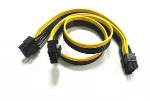 PCI-e 8 Pin Male to Dual 8 Pin (6+2) Male Power Adapter Cable 25+10 Inches, PCI Express GPU Power Splitter Cord, Modular PSU Cable for EVGA Graphics Video Card PCI-e 8 Pin Male to Dual 8 Pin (6+2) Male Power Adapter Cable 25+10 Inches, PCI Express GPU Power Splitter Cord, Modular PSU Cable for EVGA Graphics Video Card