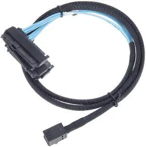 Mini SAS to SAS Breakout Cable, Internal Fan-Out HD SFF-8643 to SFF-8482 29Pin with SATA Power, Server RAID Controller to Hard Drive Connection Cable, 1 Meter Mini SAS to SAS Breakout Cable, Internal Fan-Out HD SFF-8643 to SFF-8482 29Pin with SATA Power, Server RAID Controller to Hard Drive Connection Cable, 1 Meter