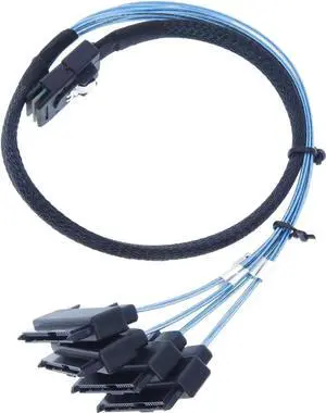 Mini SAS to SAS Breakout Cable, SFF-8087 to SFF-8482 Internal Cable with SATA Power, Server Hard Drive Connection Cord for RAID Controller to HDD, 3.3FT Mini SAS to SAS Breakout Cable, SFF-8087 to SFF-8482 Internal Cable with SATA Power, Server Hard Drive Connection Cord for RAID Controller to HDD, 3.3FT