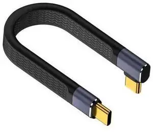 Right Angle USB4 Short Flat USB C to USB C Cable, 40Gbps Data Transfer, 240W PD3.1 Fast Charging, 8K Video Type-C Cable for Laptop External SSD Docking Station Right Angle USB4 Short Flat USB C to USB C Cable, 40Gbps Data Transfer, 240W PD3.1 Fast Charging, 8K Video Type-C Cable for Laptop External SSD Docking Station