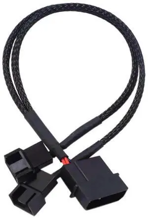 4-Pin Molex to 2-Way 3 Pin / 4 Pin PC Case Fan Power Adapter Cable, 27cm Fan Splitter Cable 4-Pin Molex to 2-Way 3 Pin / 4 Pin PC Case Fan Power Adapter Cable, 27cm Fan Splitter Cable