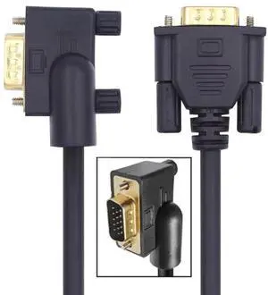 1m 90 Degree VGA RGB Cable Right Angle Male to Straight Male Extension Cord, Premium 3COAX+6C Shielded Wiring, High Resolution VGA Video Cable for PC, Computer, Monitor, Projector, Desktop 1m 90 Degree VGA RGB Cable Right Angle Male to Straight Male Extension Cord, Premium 3COAX+6C Shielded Wiring, High Resolution VGA Video Cable for PC, Computer, Monitor, Projector, Desktop