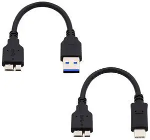 2Pcs/Set 15cm USB 3.1 Cable, USB-C to Micro 3.0 & USB 3.0 Type-A Male to Micro 3.0 B Male Data Cord, High Speed Transfer Cable for SSD Hard Drive Disk 2Pcs/Set 15cm USB 3.1 Cable, USB-C to Micro 3.0 & USB 3.0 Type-A Male to Micro 3.0 B Male Data Cord, High Speed Transfer Cable for SSD Hard Drive Disk