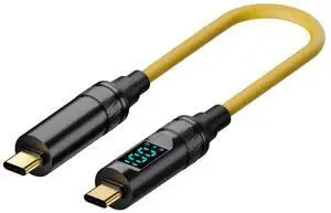 20cm USB-C to USB-C Cable with Smart LED Power Display, 100W PD Fast Charging, 20Gbps Data Transfer, 8K Video Output Type-C Male to Male Cord for Laptop, External SSD, Smartphone 20cm USB-C to USB-C Cable with Smart LED Power Display, 100W PD Fast Charging, 20Gbps Data Transfer, 8K Video Output Type-C Male to Male Cord for Laptop, External SSD, Smartphone
