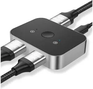 2 Port 8K HDMI 2.1 Bi-Directional Switch, Aluminum HDMI Switcher 2 in 1 Out / 1 in 2 Out, Supports 8K@60Hz, 4K@120Hz, HDMI Switch Splitter for PS5, Xbox, Fire Stick, Roku, Blu-Ray Player 2 Port 8K HDMI 2.1 Bi-Directional Switch, Aluminum HDMI Switcher 2 in 1 Out / 1 in 2 Out, Supports 8K@60Hz, 4K@120Hz, HDMI Switch Splitter for PS5, Xbox, Fire Stick, Roku, Blu-Ray Player