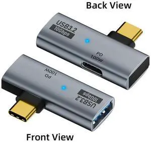 2-in-1 USB-C to USB 3.0 Female OTG Adapter, USB Type-C Converter with 100W PD Charging Port, 10Gbps Data Transfer for Laptop Tablet Smartphone 2-in-1 USB-C to USB 3.0 Female OTG Adapter, USB Type-C Converter with 100W PD Charging Port, 10Gbps Data Transfer for Laptop Tablet Smartphone