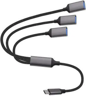 USB-C to 3-Port USB 2.0 OTG Splitter Cable, Type-C Male to Triple USB 2.0 Female Hub Adapter Multiport Expander for Phone Laptop USB-C to 3-Port USB 2.0 OTG Splitter Cable, Type-C Male to Triple USB 2.0 Female Hub Adapter Multiport Expander for Phone Laptop
