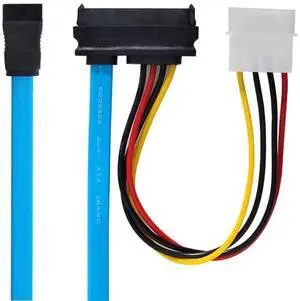 SFF-8482 SAS 29Pin to SATA 22Pin Hard Drive Cable, SAS to SATA RAID Extension Cable with 4Pin IDE Molex Power Port SFF-8482 SAS 29Pin to SATA 22Pin Hard Drive Cable, SAS to SATA RAID Extension Cable with 4Pin IDE Molex Power Port