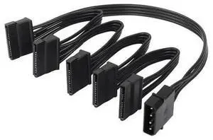 SinLoon LP4 IDE 4 Pin Male to 5 SATA Female Power Splitter Cable,24cm 18AWG IDE to SATA Power Extension Cord,for Hard Drive HDD,SSD,Optical Drive PC Power Supply SinLoon LP4 IDE 4 Pin Male to 5 SATA Female Power Splitter Cable,24cm 18AWG IDE to SATA Power Extension Cord,for Hard Drive HDD,SSD,Optical Drive PC Power Supply