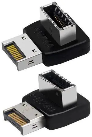 2 Pack 90 Degree USB3.1 Type-E Adapter, Internal Motherboard USB Type-C Type-E Header Steering Elbow Converter, Right Angle USB 3.1 Type-E Internal Connector for PC Case Modding 2 Pack 90 Degree USB3.1 Type-E Adapter, Internal Motherboard USB Type-C Type-E Header Steering Elbow Converter, Right Angle USB 3.1 Type-E Internal Connector for PC Case Modding