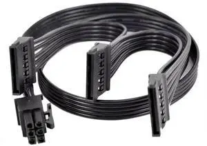 20in(50cm) 6 Pin to 3X 15 Pin SATA Hard Drive Power Adapter Cable, Only Compatible with EVGA GQ Series Semi Modular Power Supply for HDD SSD 20in(50cm) 6 Pin to 3X 15 Pin SATA Hard Drive Power Adapter Cable, Only Compatible with EVGA GQ Series Semi Modular Power Supply for HDD SSD