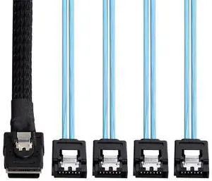1.0M Internal Mini SAS SFF-8087 to 4 SATA 7Pin Hard Drive Cable, 6Gbps SFF8087 Host to 4 SATA Target Data Cord for Server, RAID Card, Storage System 1.0M Internal Mini SAS SFF-8087 to 4 SATA 7Pin Hard Drive Cable, 6Gbps SFF8087 Host to 4 SATA Target Data Cord for Server, RAID Card, Storage System