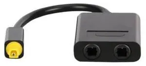 1 In 2 Out Digital Optical Audio Splitter, Dual Port Fiber Optic Audio Adapter, Digital Toslink Optical Audio Signal Splitter Black 1 In 2 Out Digital Optical Audio Splitter, Dual Port Fiber Optic Audio Adapter, Digital Toslink Optical Audio Signal Splitter Black