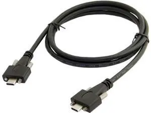 Panel Mount USB 3.1 Type-C Male to Male Locking Cable with M2 Screws, 10Gbps High Speed Data Transfer Cord, Secure Fixed USB-C Cable 1.2M for Industrial Equipment, Cabinet and Embedded Devices Panel Mount USB 3.1 Type-C Male to Male Locking Cable with M2 Screws, 10Gbps High Speed Data Transfer Cord, Secure Fixed USB-C Cable 1.2M for Industrial Equipment, Cabinet and Embedded Devices