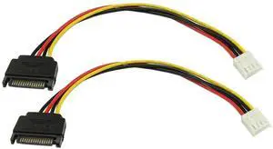 2-Pack 8 Inch 4 Pin Floppy Drive to 15 Pin SATA Male Power Cable, 4Pin Floppy Connector to SATA 15Pin Power Adapter Wire for PC Hard Drive, SSD Storage Power Supply 2-Pack 8 Inch 4 Pin Floppy Drive to 15 Pin SATA Male Power Cable, 4Pin Floppy Connector to SATA 15Pin Power Adapter Wire for PC Hard Drive, SSD Storage Power Supply