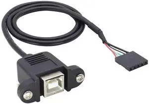 50cm Panel Mount USB Cable, USB B Female to 5 Pin Female Dupont Motherboard Header Cable, USB-B Panel Mount Socket to Dupont Wire Adapter Cable, Female to Female Jumper Cable 50cm Panel Mount USB Cable, USB B Female to 5 Pin Female Dupont Motherboard Header Cable, USB-B Panel Mount Socket to Dupont Wire Adapter Cable, Female to Female Jumper Cable