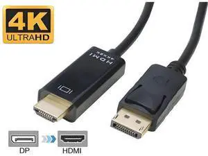 6ft DisplayPort to HDMI Cable, 4K DP Male to HDMI Male Video Converter Cord, Display Port to HDMI Cable Compatible with PC, HDTV, Monitor, Projector 6ft DisplayPort to HDMI Cable, 4K DP Male to HDMI Male Video Converter Cord, Display Port to HDMI Cable Compatible with PC, HDTV, Monitor, Projector