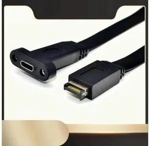 50cm USB 3.1 Type E to Type C Front Panel Header Extension Cable, Internal Type E to USB-C Adapter Cable with Bracket Panel N33R 50cm USB 3.1 Type E to Type C Front Panel Header Extension Cable, Internal Type E to USB-C Adapter Cable with Bracket Panel N33R
