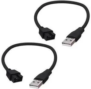 20cm USB 2.0 Type A Male to 9Pin Motherboard Header Adapter Cable, USB A Male to 9 Pin Male Front Panel Extension Cord, 2 Pack 20cm USB 2.0 Type A Male to 9Pin Motherboard Header Adapter Cable, USB A Male to 9 Pin Male Front Panel Extension Cord, 2 Pack