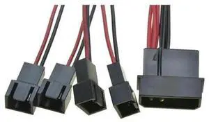 IDE 4Pin D Male to 4-Way 3Pin Fan Splitter Cable, 1 to 4 Ports 12V CPU Cooler Y Splitter Power Extension Cable for PC Case Fans IDE 4Pin D Male to 4-Way 3Pin Fan Splitter Cable, 1 to 4 Ports 12V CPU Cooler Y Splitter Power Extension Cable for PC Case Fans