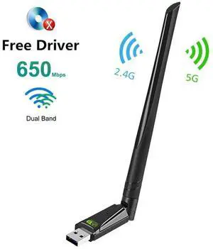 AC650 USB WiFi Adapter 650Mbps, Dual Band 2.4GHz/5GHz Wireless Network Card with 5dBi External Antenna, 802.11ac USB LAN Adapter for Desktop Laptop PC, Supports Windows Vista XP 7 8 10 11 eokCXOY AC650 USB WiFi Adapter 650Mbps, Dual Band 2.4GHz/5GHz Wireless Network Card with 5dBi External Antenna, 802.11ac USB LAN Adapter for Desktop Laptop PC, Supports Windows Vista XP 7 8 10 11 eokCXOY