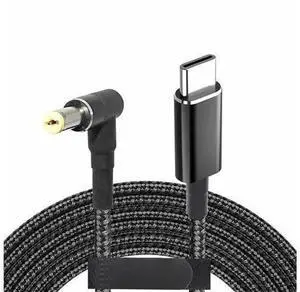 Right Angle USB C to DC 5.5x2.5mm Adapter Cable, Male Type-C to 5.5mm x 2.5mm DC Power Converter Cord Compatible with Power Bank and DC Powered Devices Right Angle USB C to DC 5.5x2.5mm Adapter Cable, Male Type-C to 5.5mm x 2.5mm DC Power Converter Cord Compatible with Power Bank and DC Powered Devices