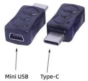 Type C to Mini USB Adapter, USB-C Male to Mini USB Female Connector, Charging & Data Sync Converter for Laptops, Phones and Mini USB Devices Type C to Mini USB Adapter, USB-C Male to Mini USB Female Connector, Charging & Data Sync Converter for Laptops, Phones and Mini USB Devices