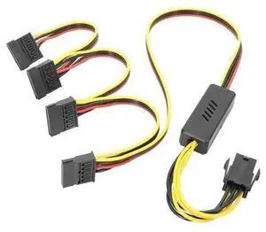 AB01 Graphics Card 6PIN to SATA Hard Drive Power Cable, 12V Step-Down Voltage Stabilization PCIe 6Pin to 15Pin SATA Power Adapter Cord for 2.5/3.5 Inch SATA HDD SSD Storage Power Supply AB01 Graphics Card 6PIN to SATA Hard Drive Power Cable, 12V Step-Down Voltage Stabilization PCIe 6Pin to 15Pin SATA Power Adapter Cord for 2.5/3.5 Inch SATA HDD SSD Storage Power Supply