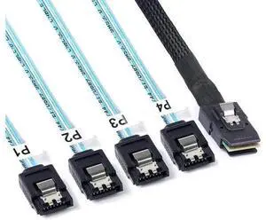 1M Mini SAS to SATA Forward Breakout Cable, SFF-8087 to SATA Cable, SFF8087 Mini-SAS RAID Controller to SATA Hard Drive SSD Cable, 3.3FT 1M Mini SAS to SATA Forward Breakout Cable, SFF-8087 to SATA Cable, SFF8087 Mini-SAS RAID Controller to SATA Hard Drive SSD Cable, 3.3FT