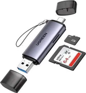 UGREEN Micro SD Card Reader, USB C USB 3.0 Memory Card Reader Adapter, OTG Card Reader for SD SDHC SDXC MicroSD UHS-I, Compatible with MacBook Air Pro, iPad Pro, Samsung Galaxy S22, PC, Laptop, Camera UGREEN Micro SD Card Reader, USB C USB 3.0 Memory Card Reader Adapter, OTG Card Reader for SD SDHC SDXC MicroSD UHS-I, Compatible with MacBook Air Pro, iPad Pro, Samsung Galaxy S22, PC, Laptop, Camera